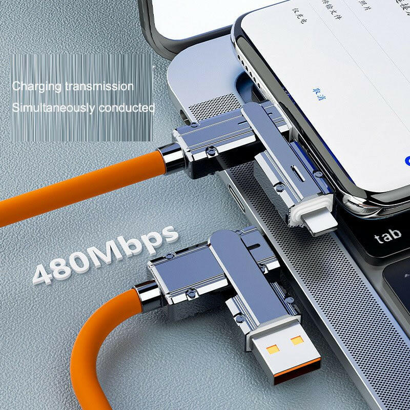 4-in-1 Fast Charging Cable – Apple 15 & Type-C Universal Multi-Device - GoTypical