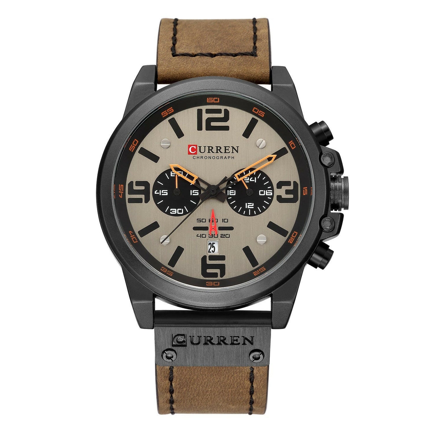 . Men's Quartz Sports Watch – Leather Strap, Waterproof - GoTypical