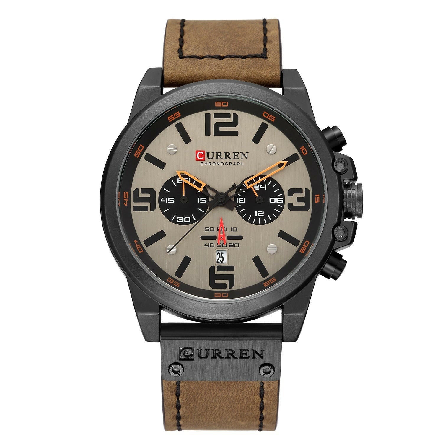 . Men's Quartz Sports Watch – Leather Strap, Waterproof - GoTypical