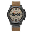 . Men's Quartz Sports Watch – Leather Strap, Waterproof - GoTypical