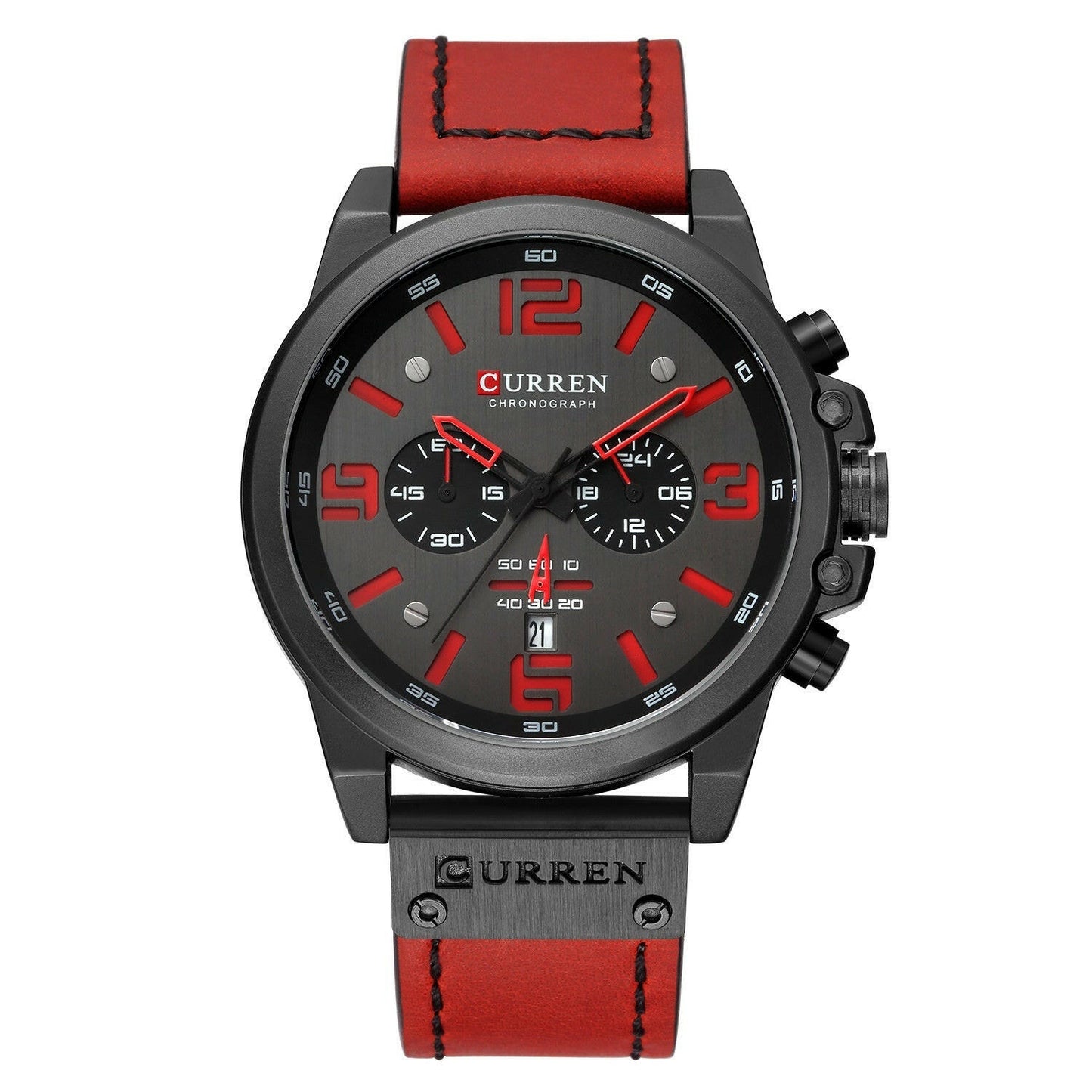 . Men's Quartz Sports Watch – Leather Strap, Waterproof - GoTypical