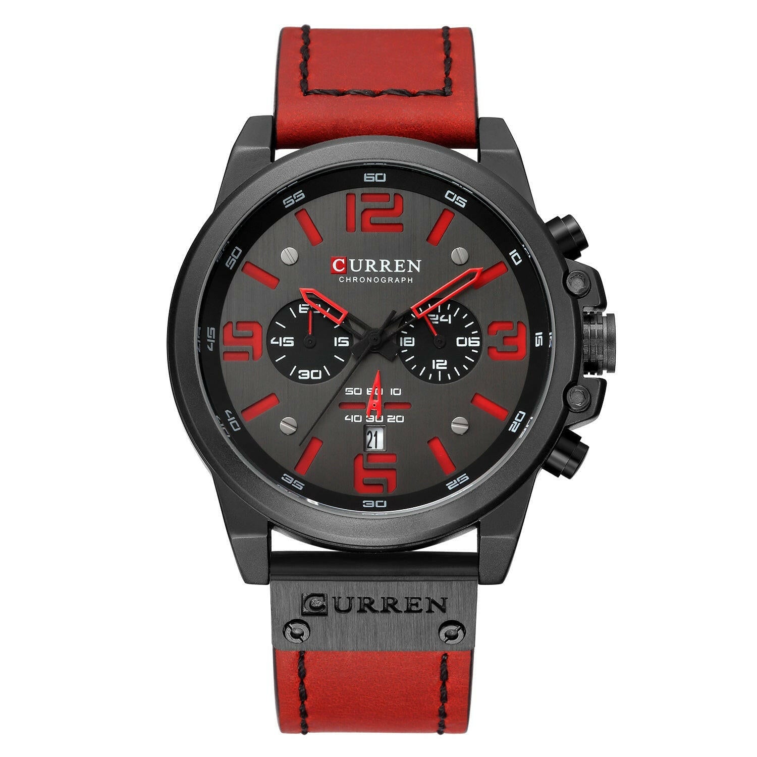 . Men's Quartz Sports Watch – Leather Strap, Waterproof - GoTypical