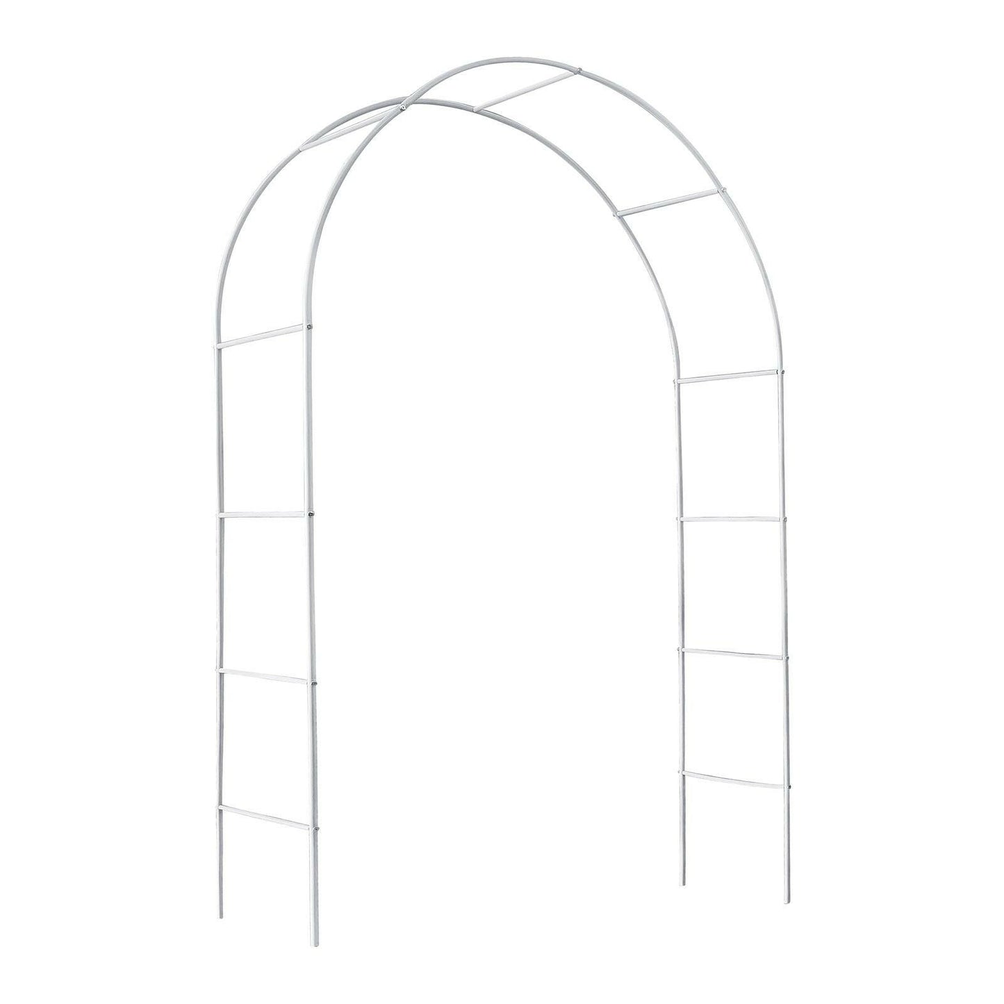 Metal Garden Arch Trellis – Adjustable White Arbor for Climbing Plants - GoTypical
