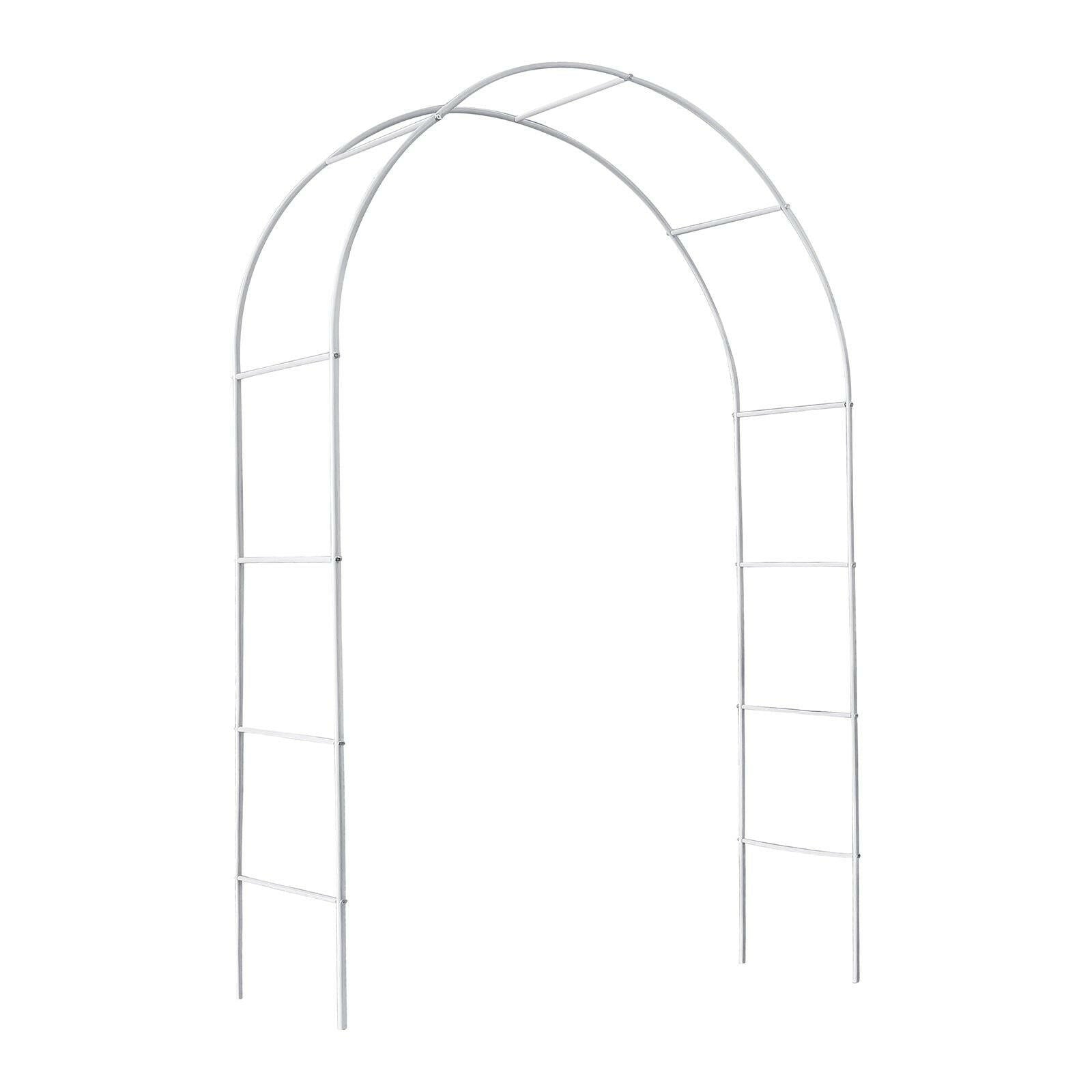 Metal Garden Arch Trellis – Adjustable White Arbor for Climbing Plants - GoTypical
