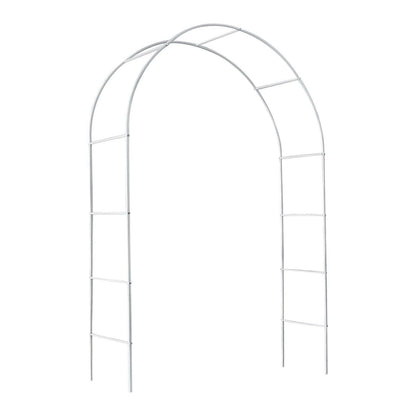 Metal Garden Arch Trellis – Adjustable White Arbor for Climbing Plants - GoTypical