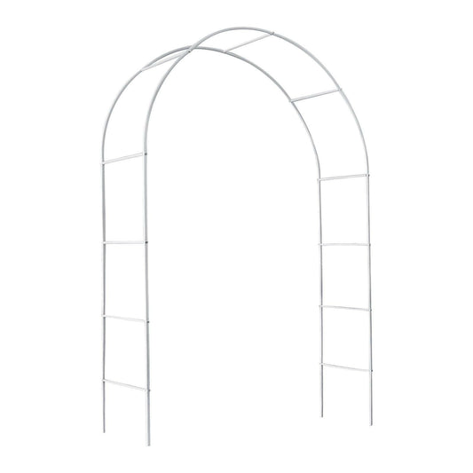 Metal Garden Arch Trellis – Adjustable White Arbor for Climbing Plants - GoTypical