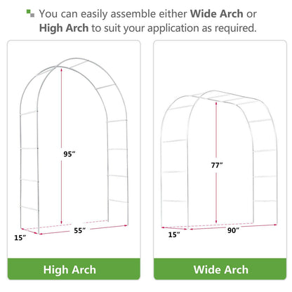 Metal Garden Arch Trellis – Adjustable White Arbor for Climbing Plants - GoTypical