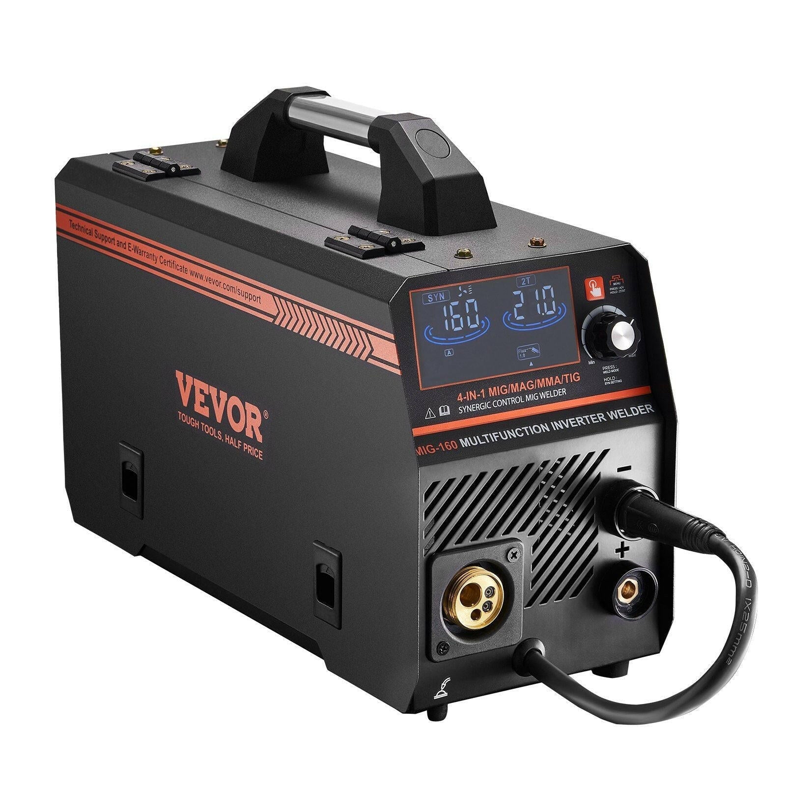 . 160Amp 4-in-1 MIG Welder – Dual Voltage, LCD Display - GoTypical
