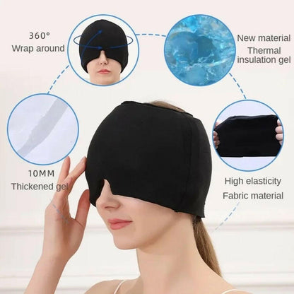 . Gel Hot Cold Therapy Ice Cap – 360° Head Massager Eye Mask - GoTypical