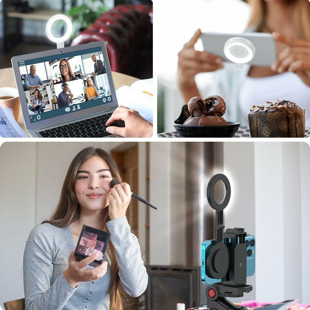 Mini Folding Magnetic Selfie Ring Light – Portable LED Makeup Video - GoTypical