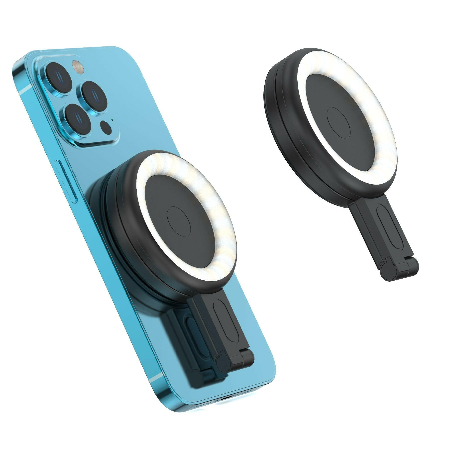 Mini Folding Magnetic Selfie Ring Light – Portable LED Makeup Video - GoTypical