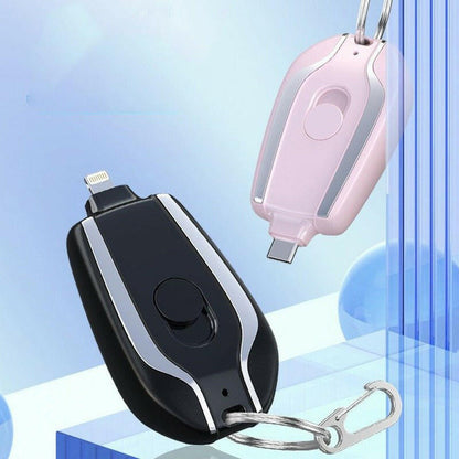 Mini Rechargeable Keychain Power Bank – 1500mAh Portable Charger Emergency - GoTypical