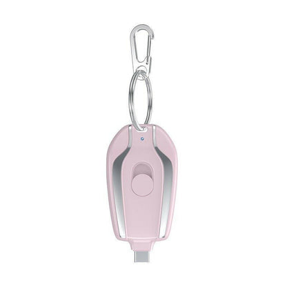 Mini Rechargeable Keychain Power Bank – 1500mAh Portable Charger Emergency - GoTypical