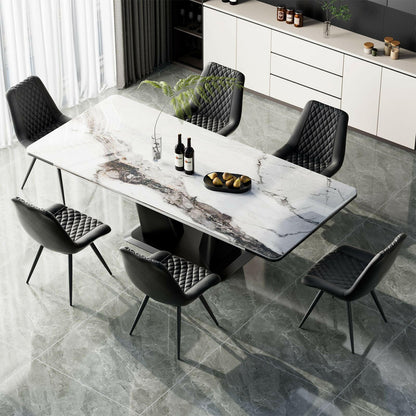 Modern Bar Stools Set of 2 - PU Leather Dining Chairs - GoTypical