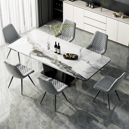 Modern Bar Stools Set of 2 - PU Leather Dining Chairs - GoTypical