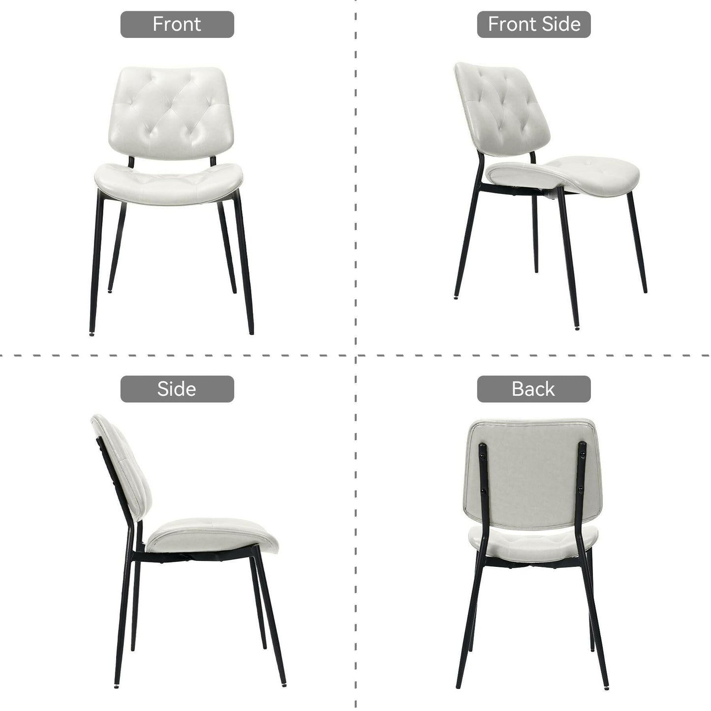 Modern Faux Leather Dining Chair - Ergonomic Design - GoTypical