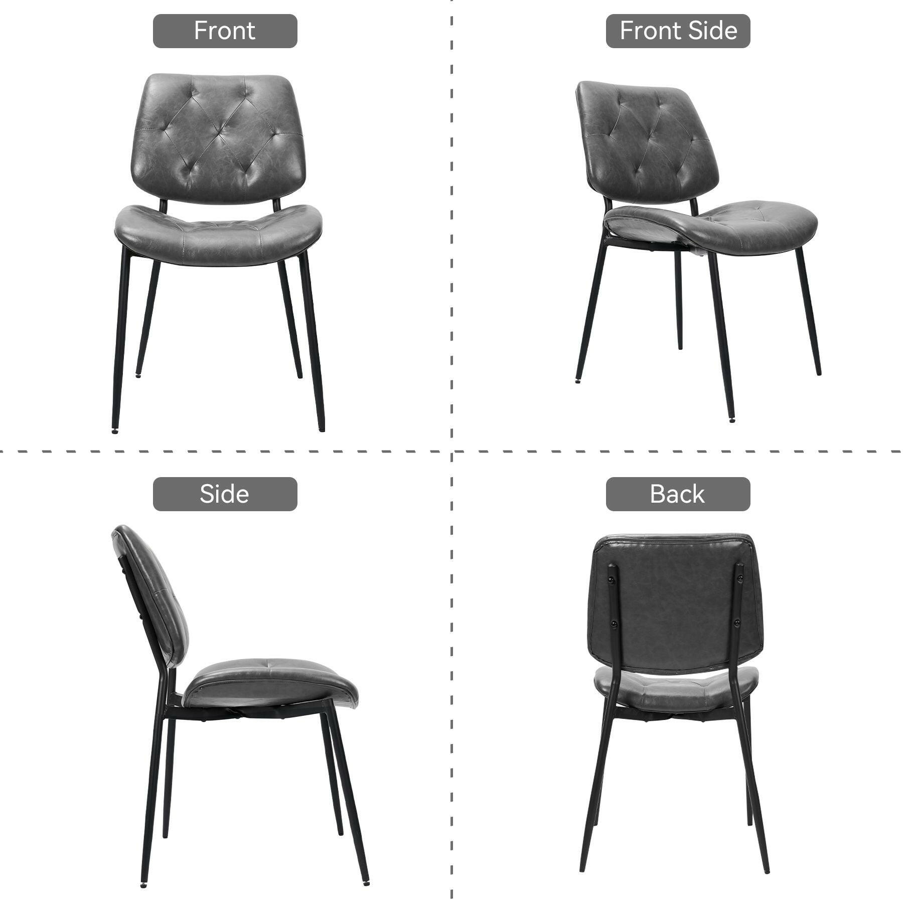 Modern Faux Leather Dining Chair - Ergonomic Design - GoTypical