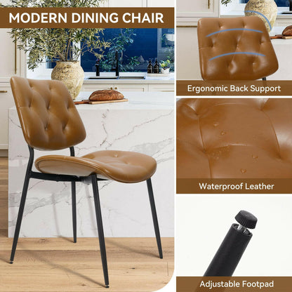 Modern Faux Leather Dining Chair - Ergonomic Design - GoTypical