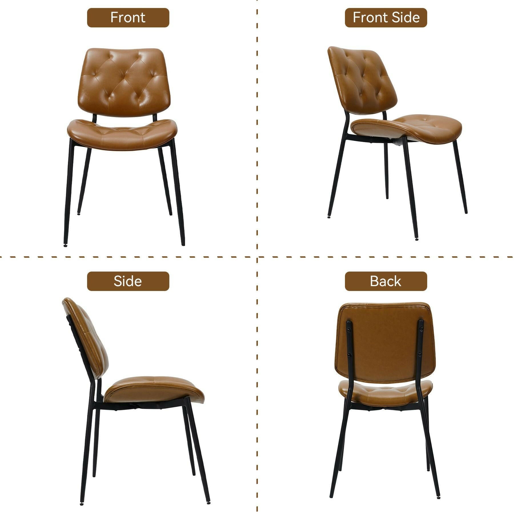 Modern Faux Leather Dining Chair - Ergonomic Design - GoTypical