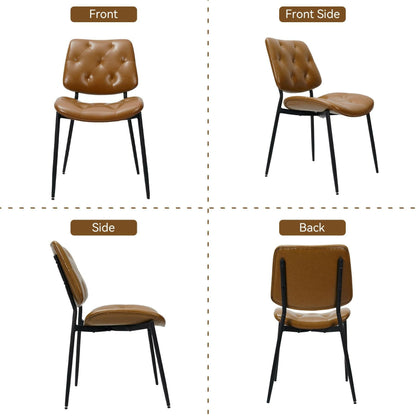Modern Faux Leather Dining Chair - Ergonomic Design - GoTypical