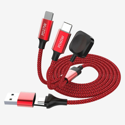 . 60W Multi Head Fast Charging Data Cable – Woven Material - GoTypical