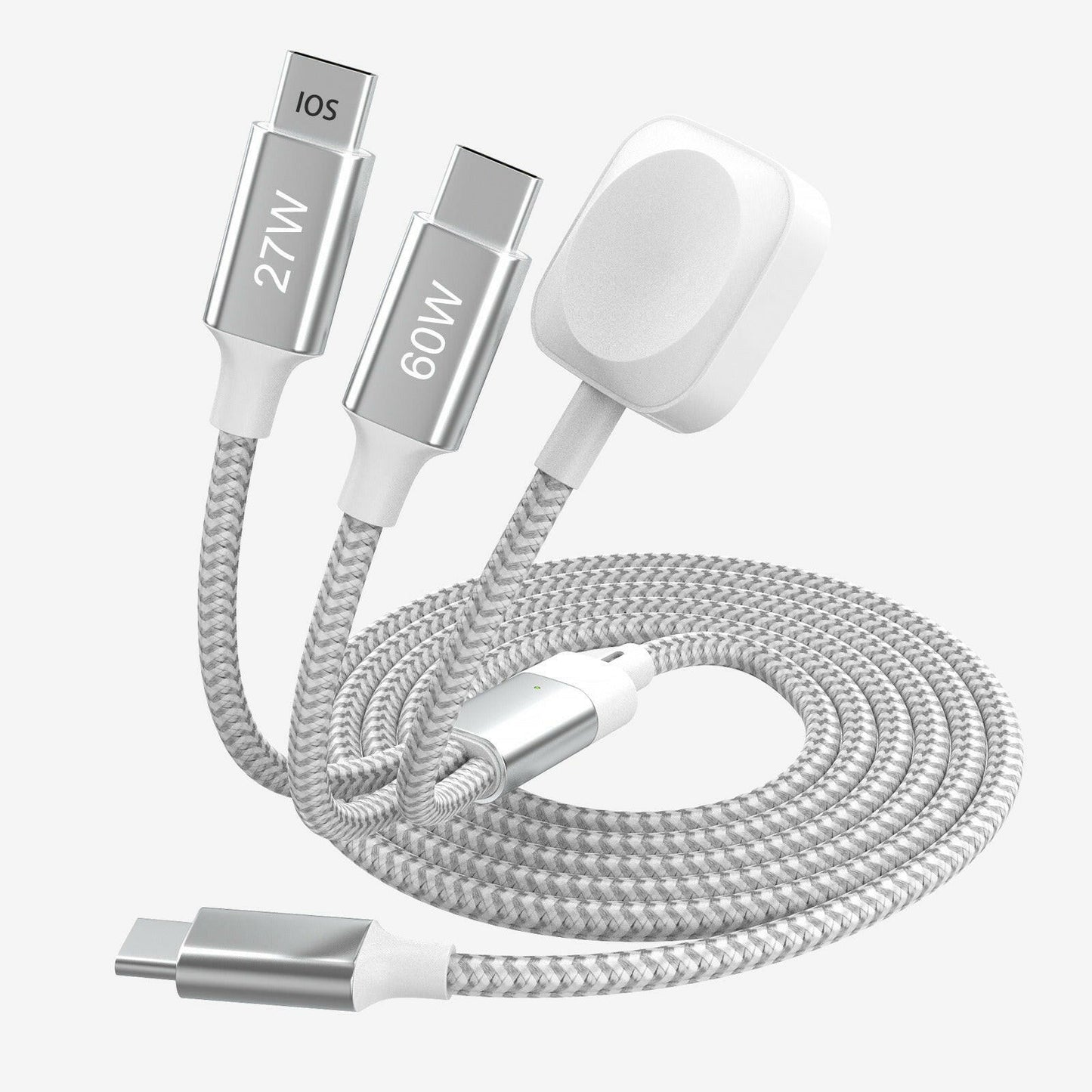 . 60W Multi Head Fast Charging Data Cable – Woven Material - GoTypical