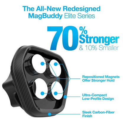 Naztech MagBuddy Elite Magnetic Windshield Mount – Carbon Fiber Finish - GoTypical