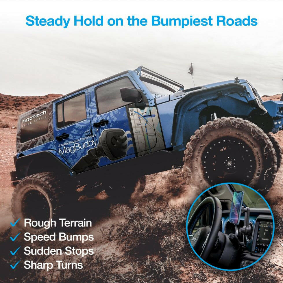 Naztech MagBuddy Elite Magnetic Windshield Mount – Carbon Fiber Finish - GoTypical