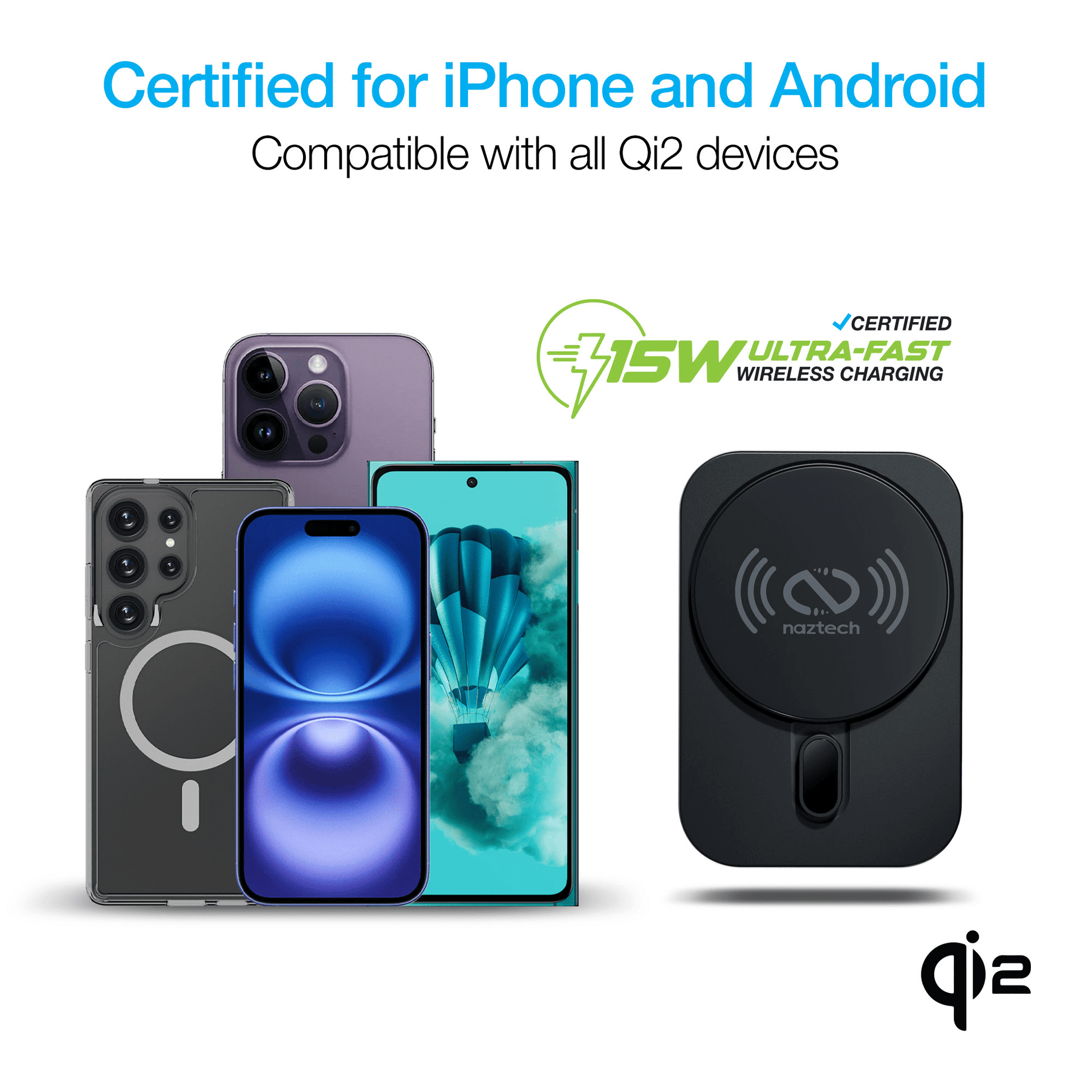 Naztech MagLock CAR 15W Magnetic Wireless Fast Charging Vent Mount – Qi2 - GoTypical