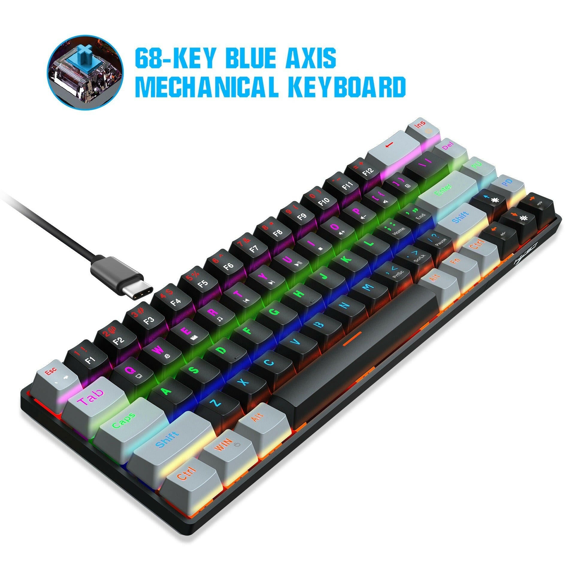 . 68-Key RGB Mechanical Gaming Keyboard – Blue & Red Switches - GoTypical