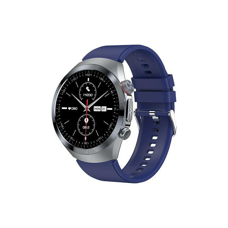 . ET486 Smart Watch – ECG Monitor with AMOLED HD Display & Blue Silicone Band - GoTypical