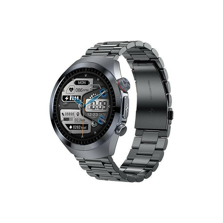 . ET486 Smart Watch – ECG Monitor with AMOLED HD Display & Blue Silicone Band - GoTypical