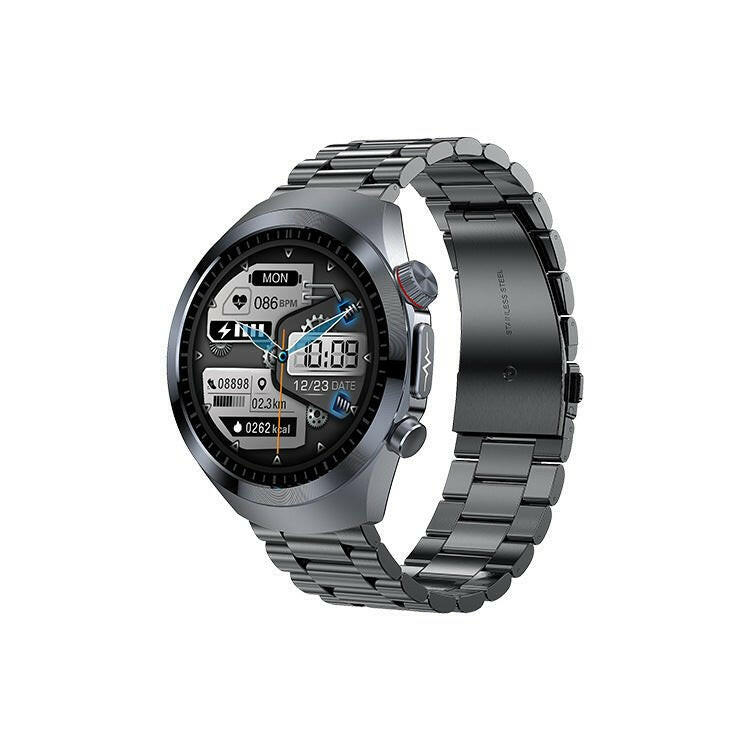 . ET486 Smart Watch – ECG Monitor with AMOLED HD Display & Blue Silicone Band - GoTypical