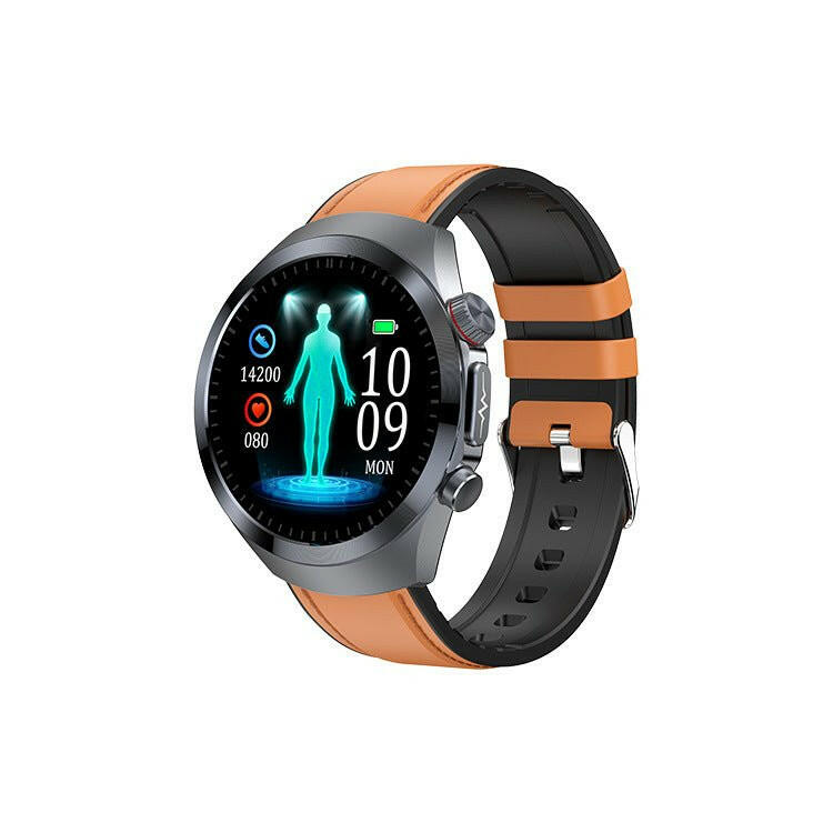 . ET486 Smart Watch – ECG Monitor with AMOLED HD Display & Blue Silicone Band - GoTypical
