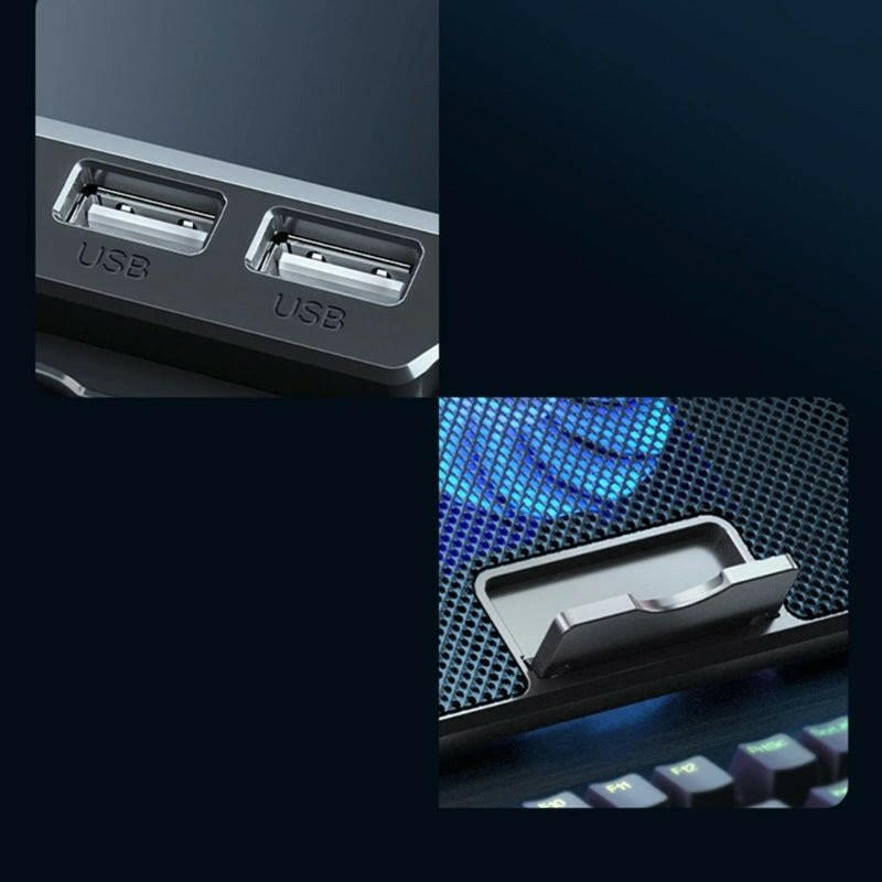 . Laptop Cooler Pad – Metal Cooling Stand with 6 LED Fans & Phone Holder - GoTypical