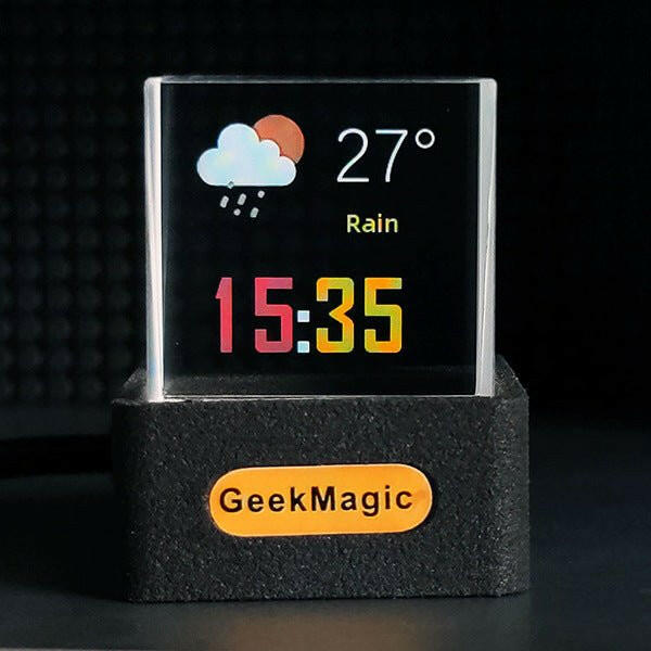 . Mini Transparent WiFi Weather Clock – White Plastic Modern Design - GoTypical