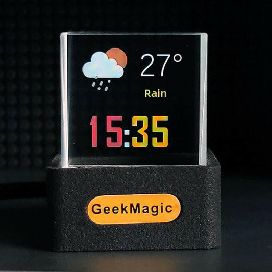 . Mini Transparent WiFi Weather Clock – White Plastic Modern Design - GoTypical