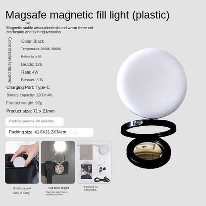 New YSH - 126 LED Magnetic Phone Fill Light Photography Lamp Desktop Video Conference Live Pocket Light Mirror - GoTypical