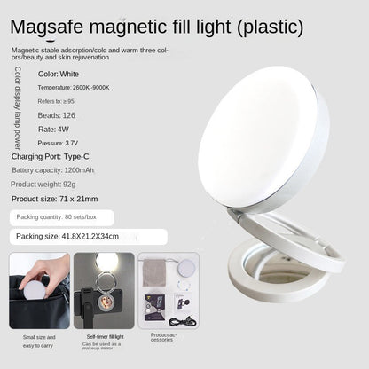 New YSH - 126 LED Magnetic Phone Fill Light Photography Lamp Desktop Video Conference Live Pocket Light Mirror - GoTypical