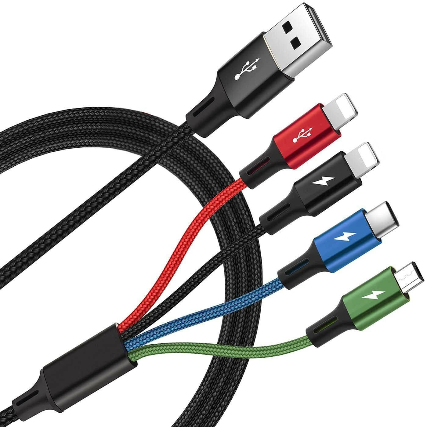 . 4-in-1 Fast Charging Cable – Nylon Braided Aluminum Alloy - GoTypical