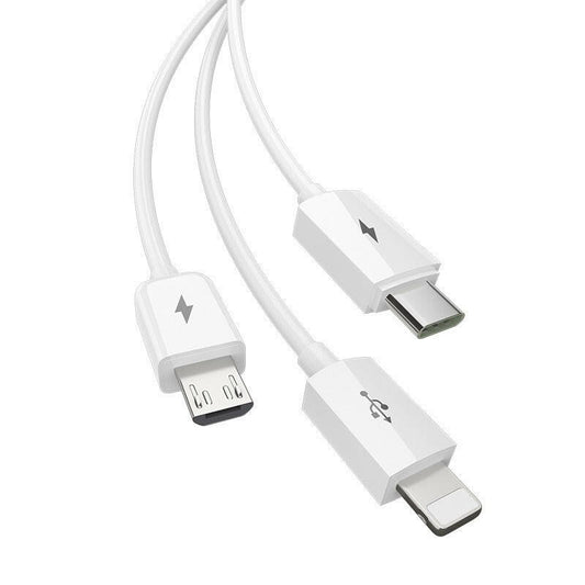 . 3-in-1 Universal Data Cable – 1.2m Fast Charging for iPhone & Type-C - GoTypical
