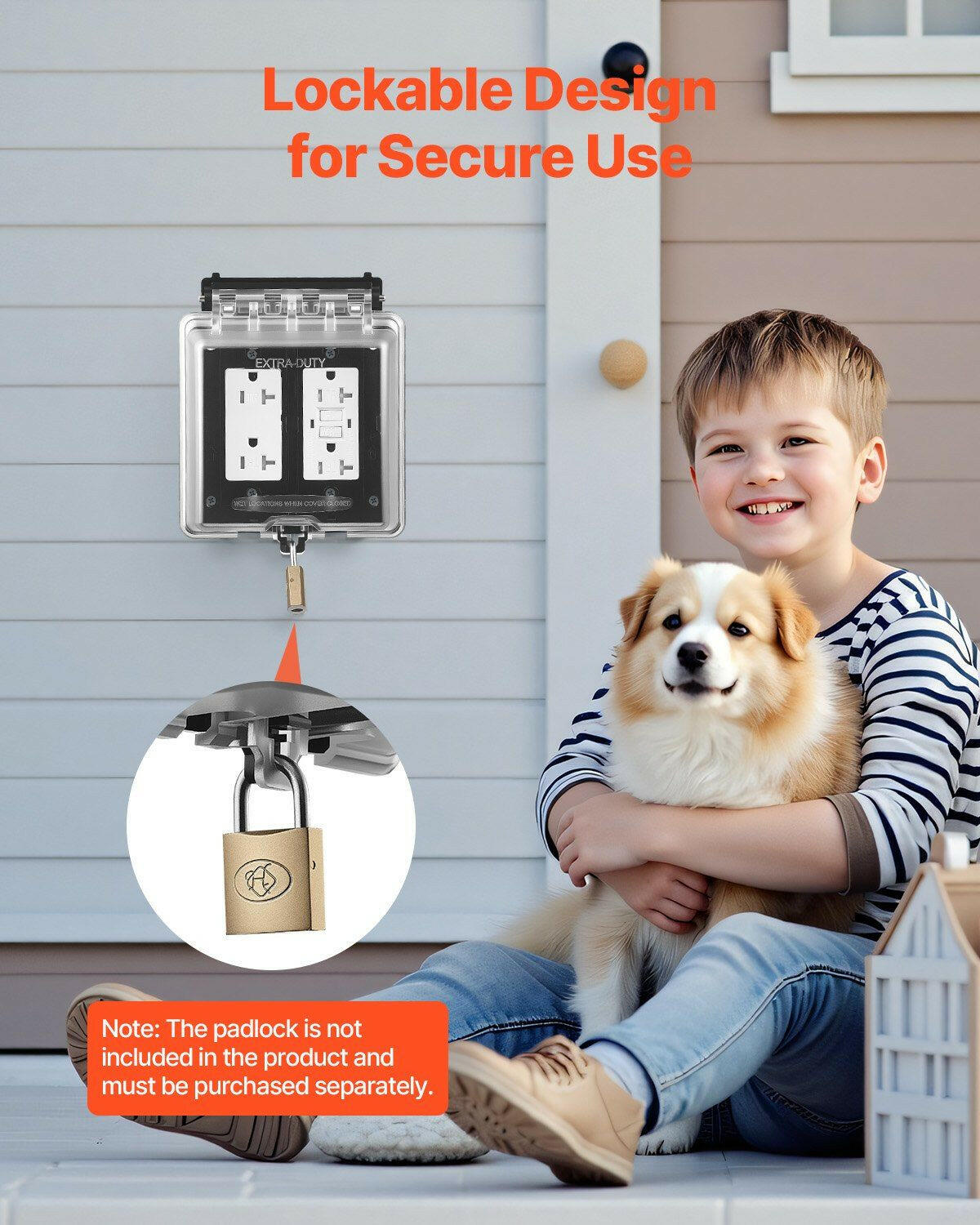 Outdoor Outlet Cover 2-Gang Lockable Weatherproof Polycarbonate – . - GoTypical