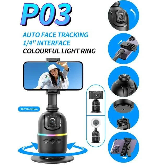AI Smart Gimbal 360° Face Tracking – . Smartphone Stabilizer - GoTypical