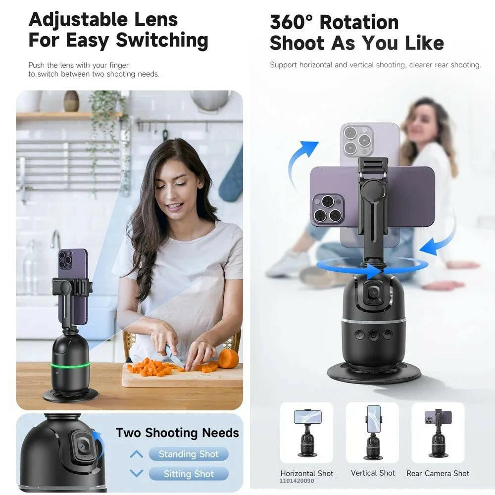 AI Smart Gimbal 360° Face Tracking – . Smartphone Stabilizer - GoTypical
