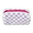 Pen+Gear Plush Pencil Pouch – Lilac & White Checked Organizer - GoTypical