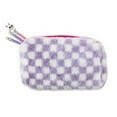 Pen+Gear Plush Pencil Pouch – Lilac & White Checked Organizer - GoTypical