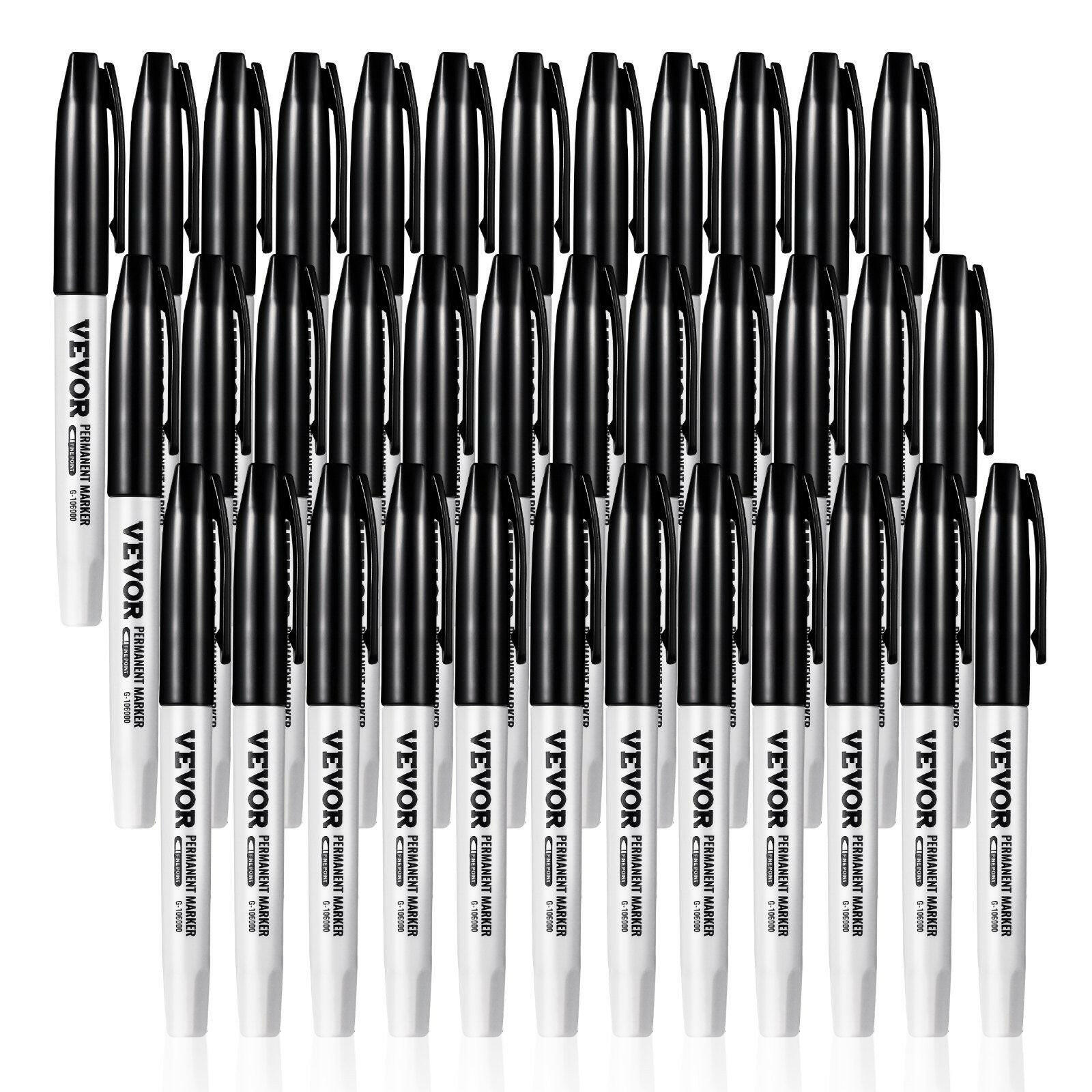 Permanent Markers – Black Fine Tip Waterproof & Fade-Resistant 36 Count - GoTypical
