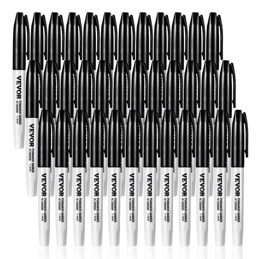 Permanent Markers – Black Fine Tip Waterproof & Fade-Resistant 36 Count - GoTypical