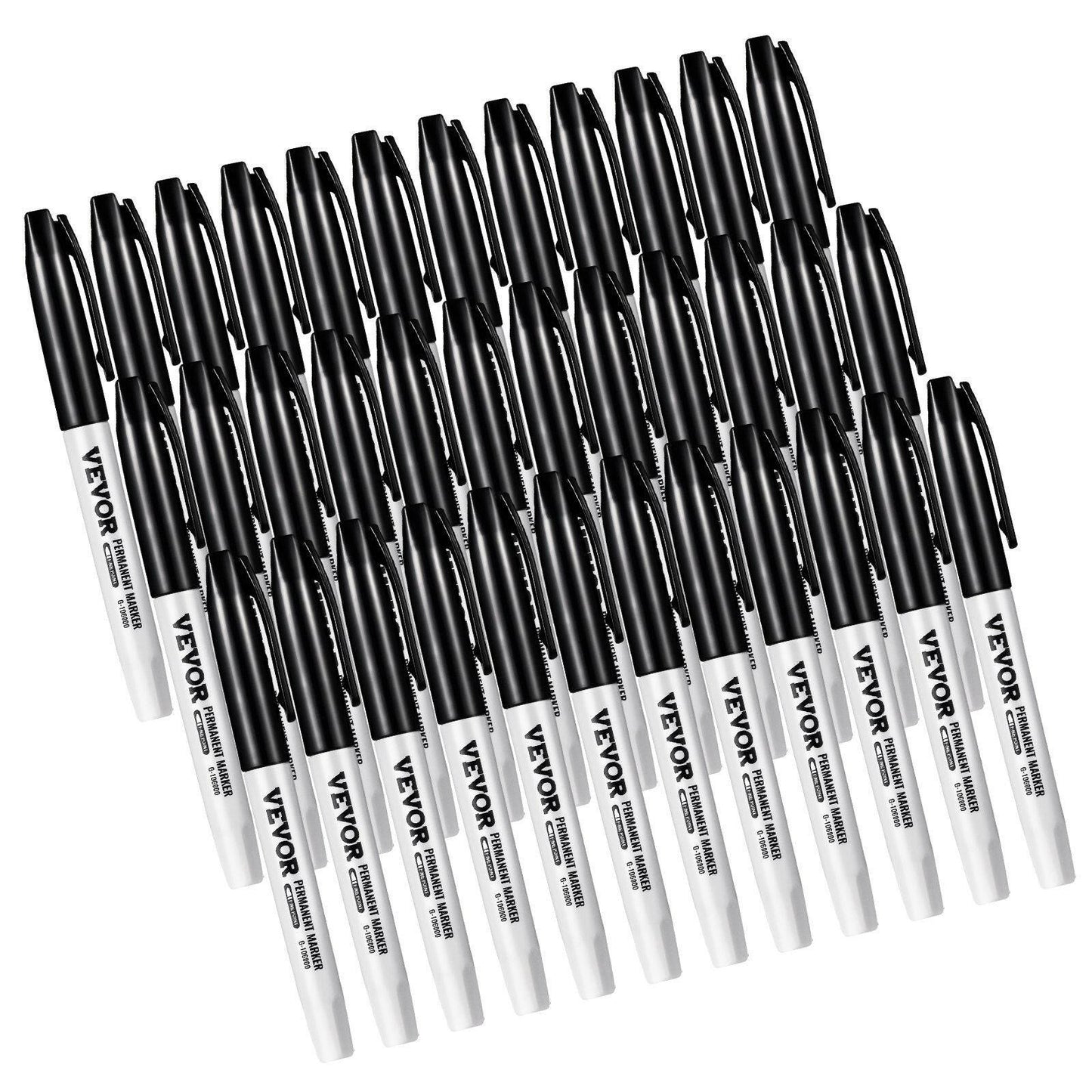 Permanent Markers – Black Fine Tip Waterproof & Fade-Resistant 36 Count - GoTypical