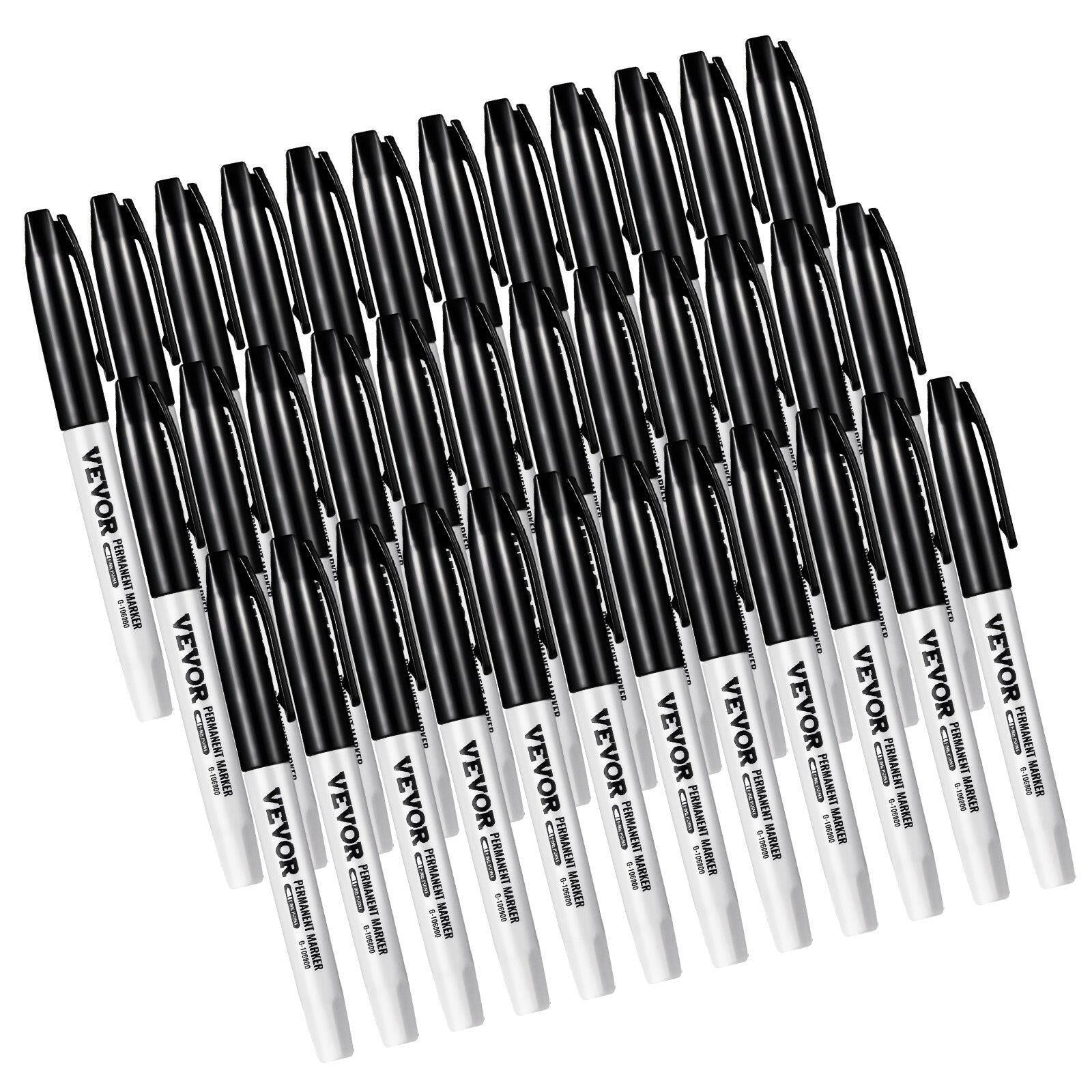 Permanent Markers – Black Fine Tip Waterproof & Fade-Resistant 36 Count - GoTypical